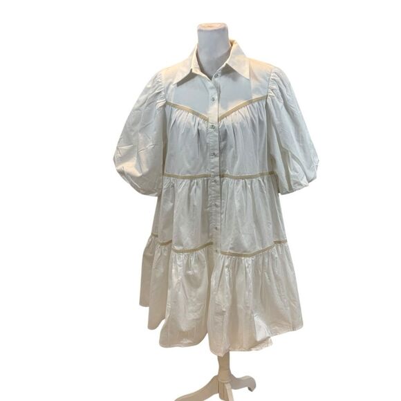 Brand new with Tags Sofie the Label White Balloon Sleeve Mini Dress Size Medium - Picture 7 of 16